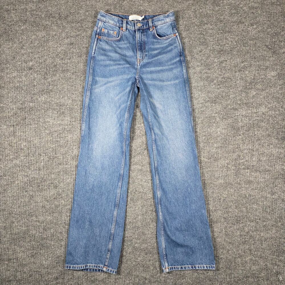 & Other Stories Blue Wash Straight Flare Jeans High Rise Size 26